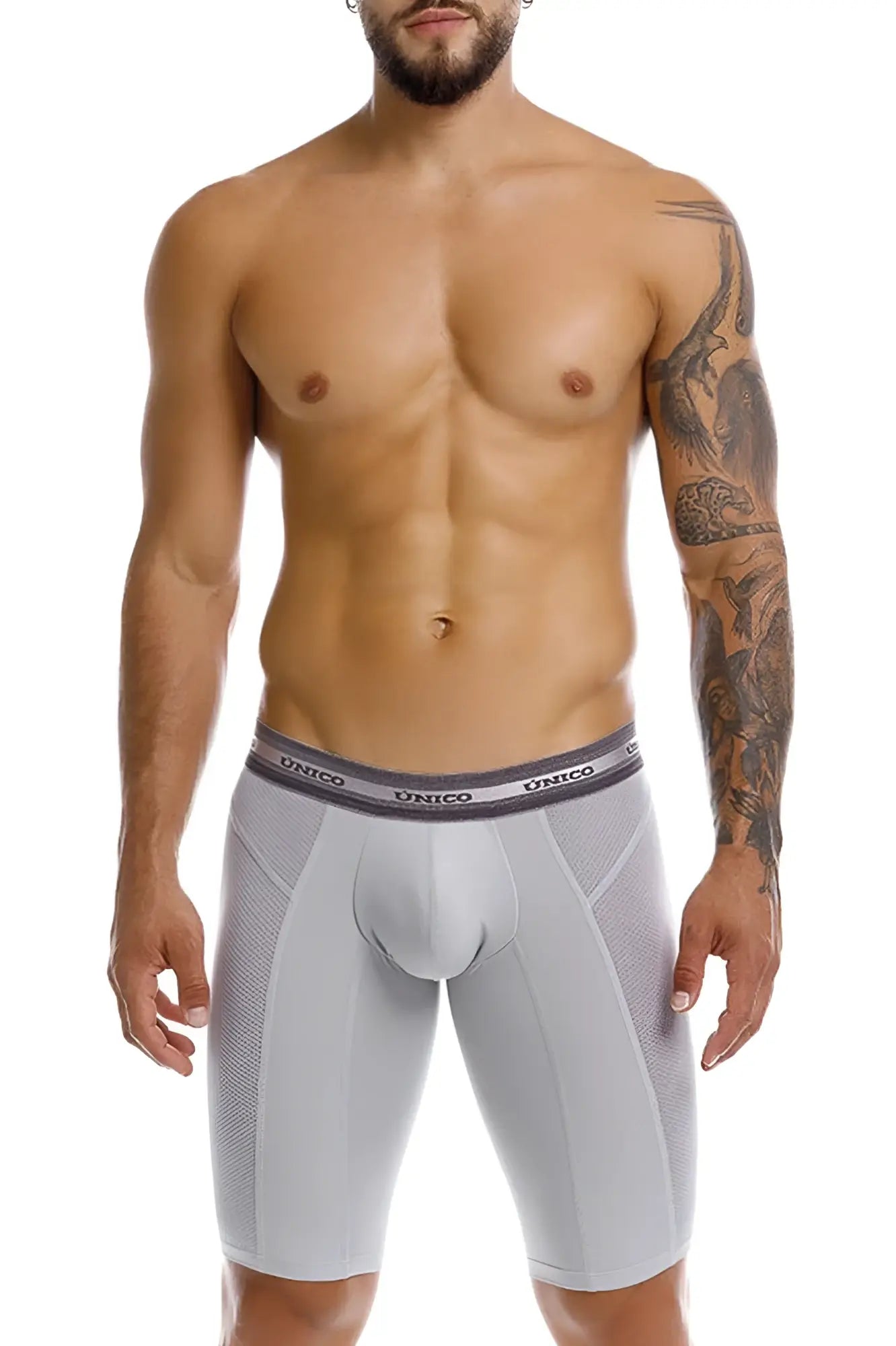 Gray unico 25040100323 albaricoque boxer briefs with supportive contoured design and breathable mesh panels
