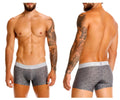 Unico 25050100103 chisell trunks gray patterned men’s boxer briefs with white elastic waistband and unico logo