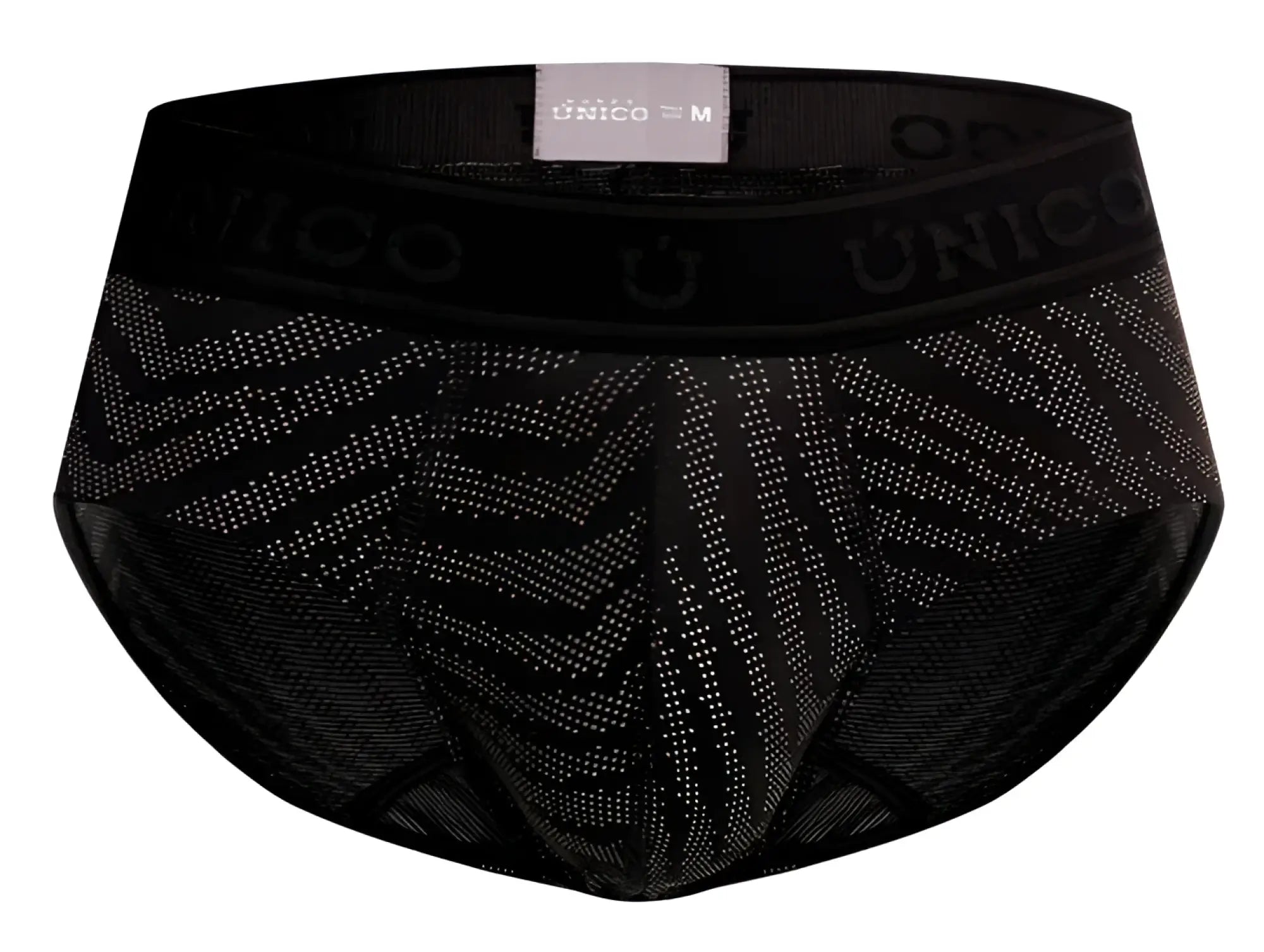 Black unico zelmur briefs with geometric pattern and breathable mesh fabric for comfortable everyday wear