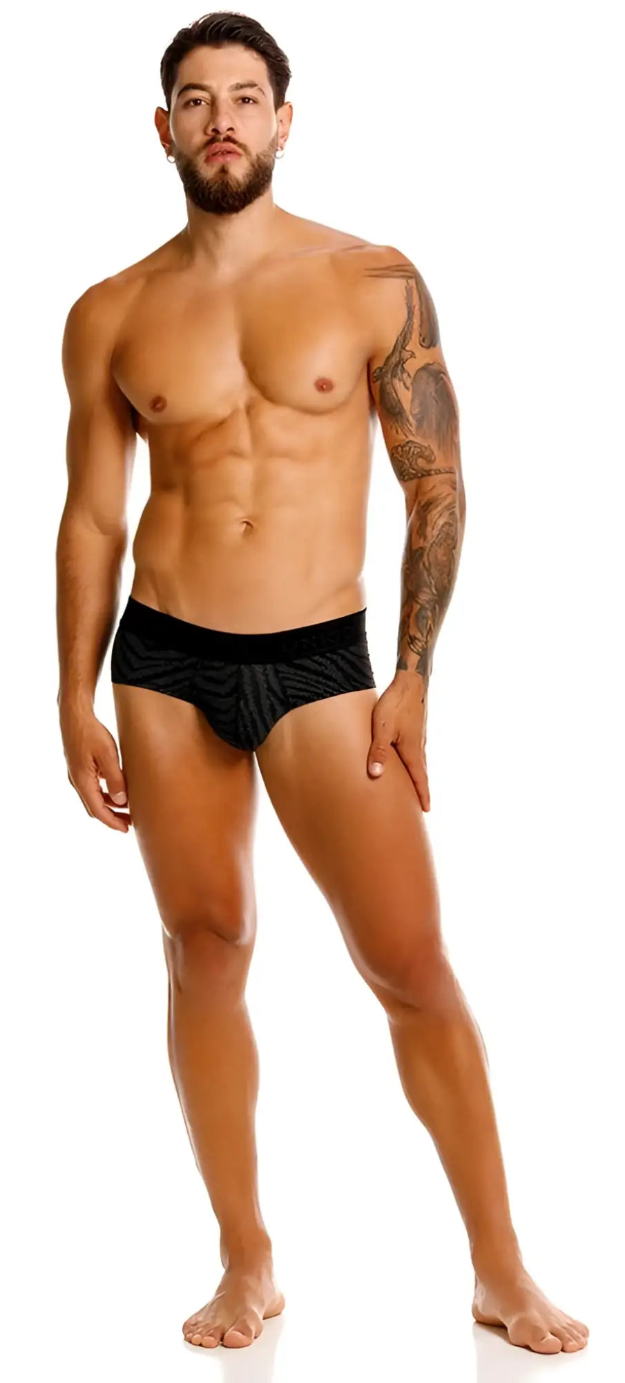 Unico zelmur briefs in black feature a textured woven pattern for stylish and comfortable underwear wear