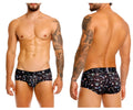 Black unico 25060101103 hongos briefs featuring a colorful playful pattern of whimsical sea creatures and shapes