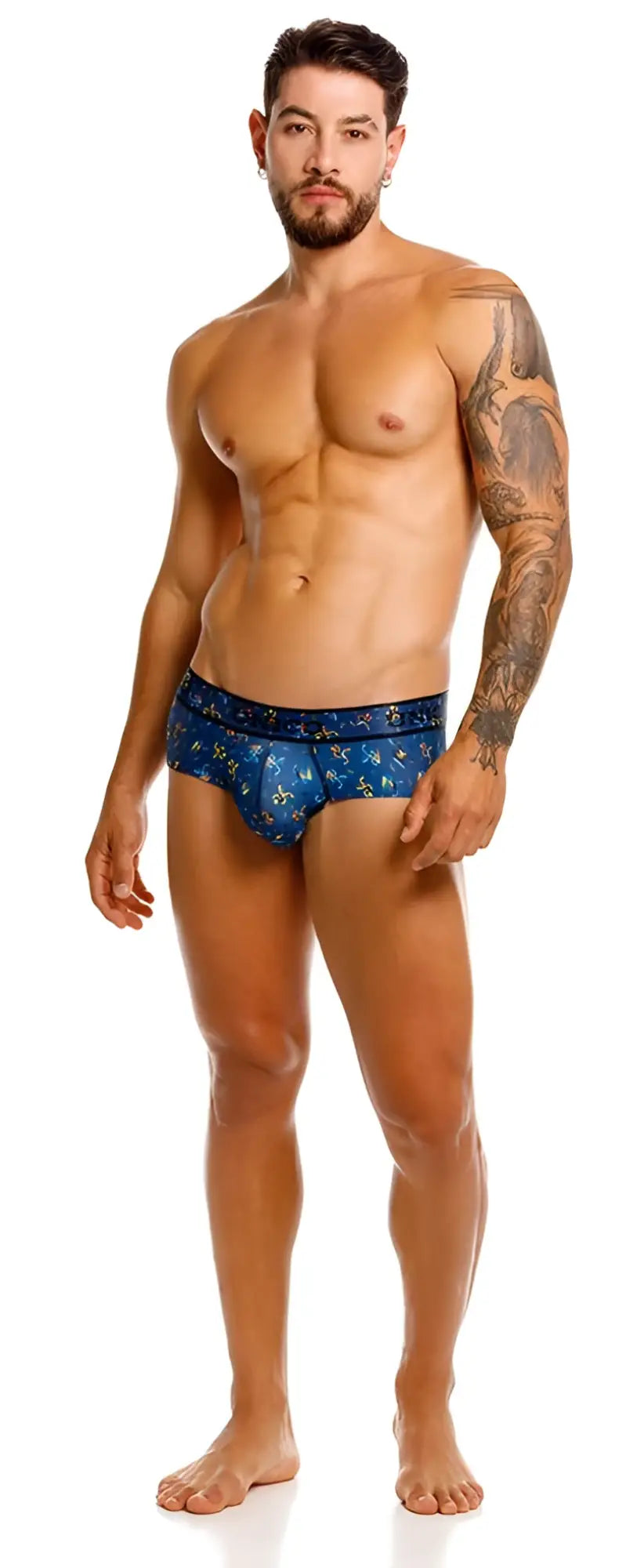 Unico 25060101106 pacer briefs blue patterned men’s briefs with decorative design in soft breathable fabric