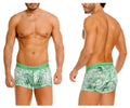 Unico 26020100102 piramide green boxer briefs with geometric pattern and elastic waistband for comfortable wear