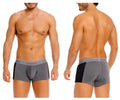 Gray and black unico 26020100121 brio men’s briefs with textured fabric waistband in color 59-gray