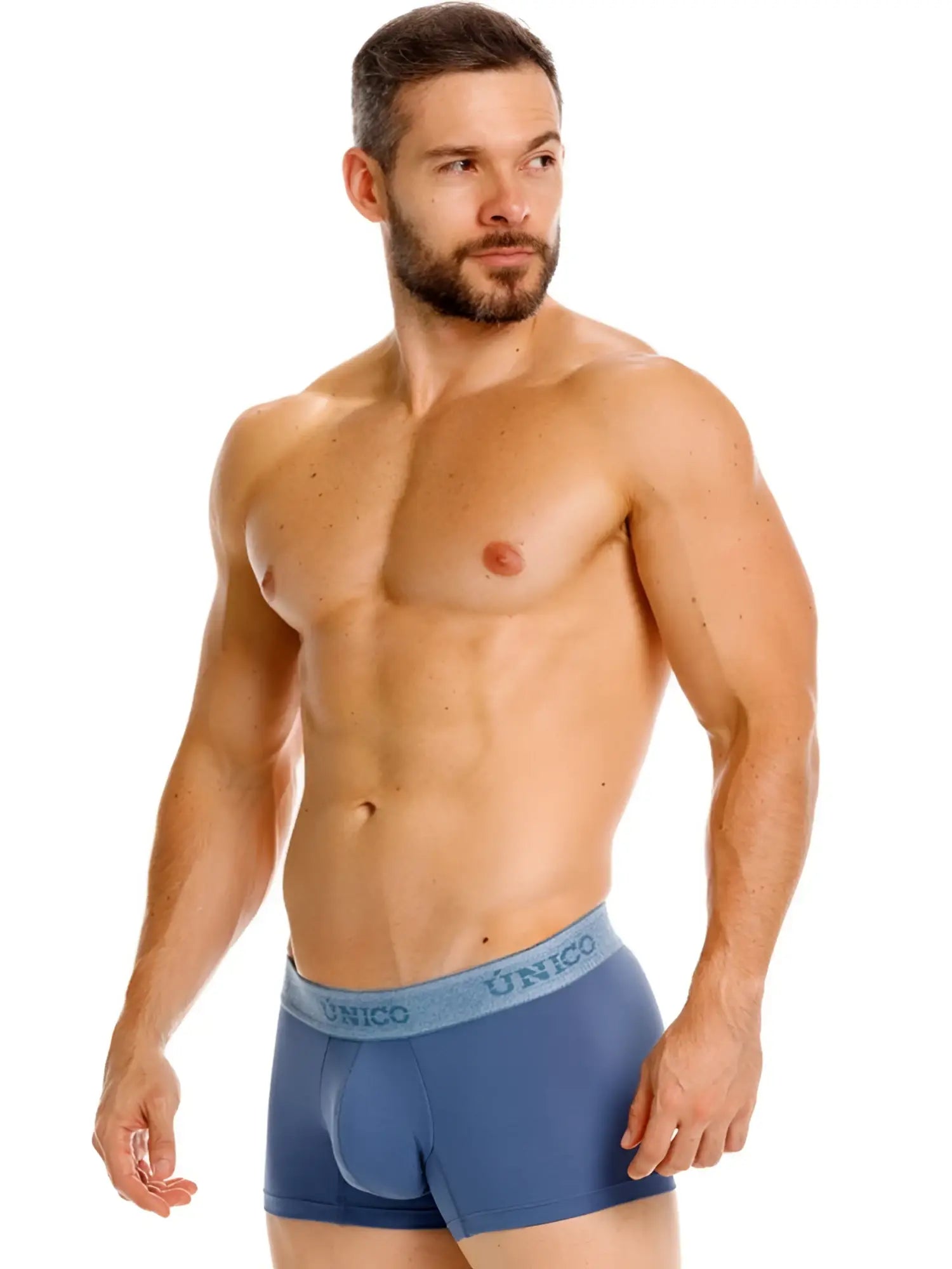 Blue unico 26040100117 classic trunks with matching elastic waistband premium teal boxer briefs for everyday wear