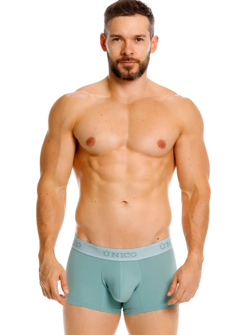 Teal unico 26040100121 ceramic trunks briefs with light gray elastic waistband in color 43-green