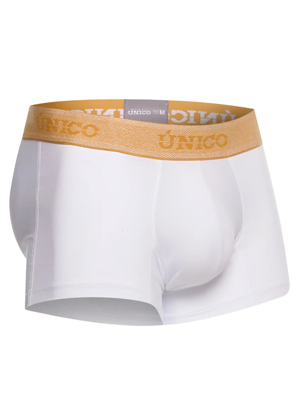 White unico 26040100125 amber trunks men’s boxer briefs with gold elastic waistband and premium athletic fit