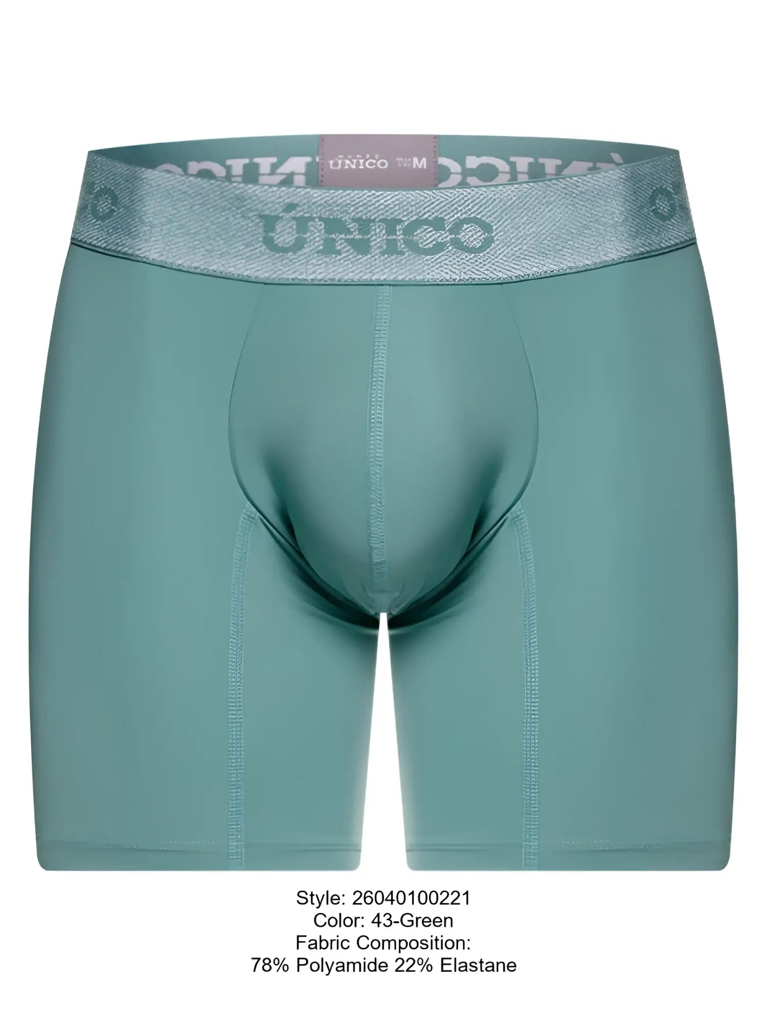 Teal unico 26040100221 ceramic men’s boxer briefs with seamless construction and a textured elastic waistband