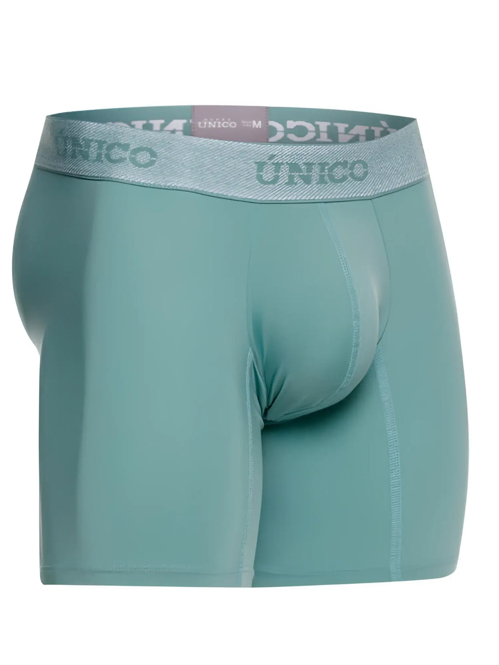Teal unico 26040100221 ceramic men’s boxer briefs with gray elastic waistband featuring brand name lettering