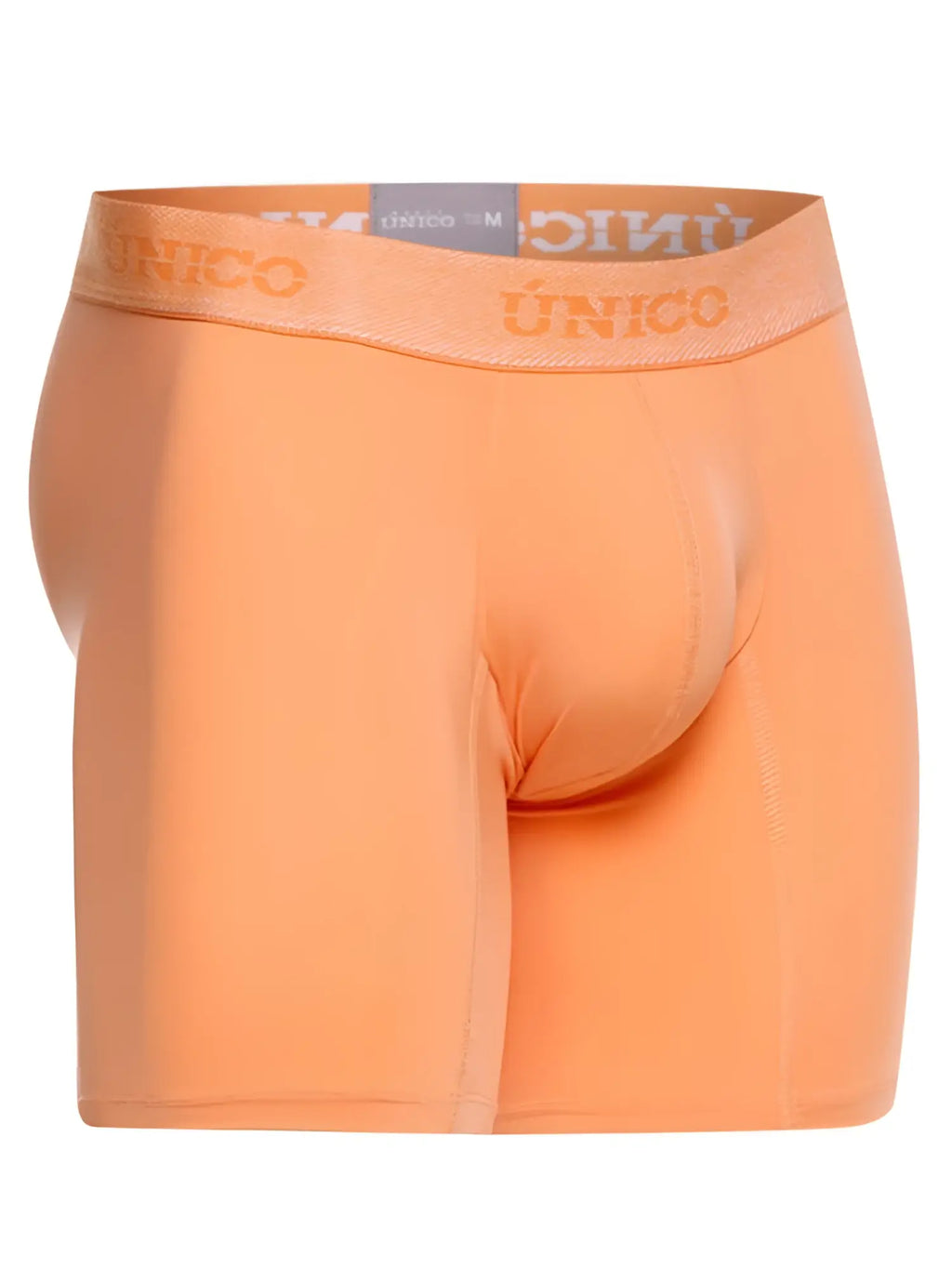 Unico 26040100222 classic boxer briefs in apricot featuring a matching waistband with orange unico branding