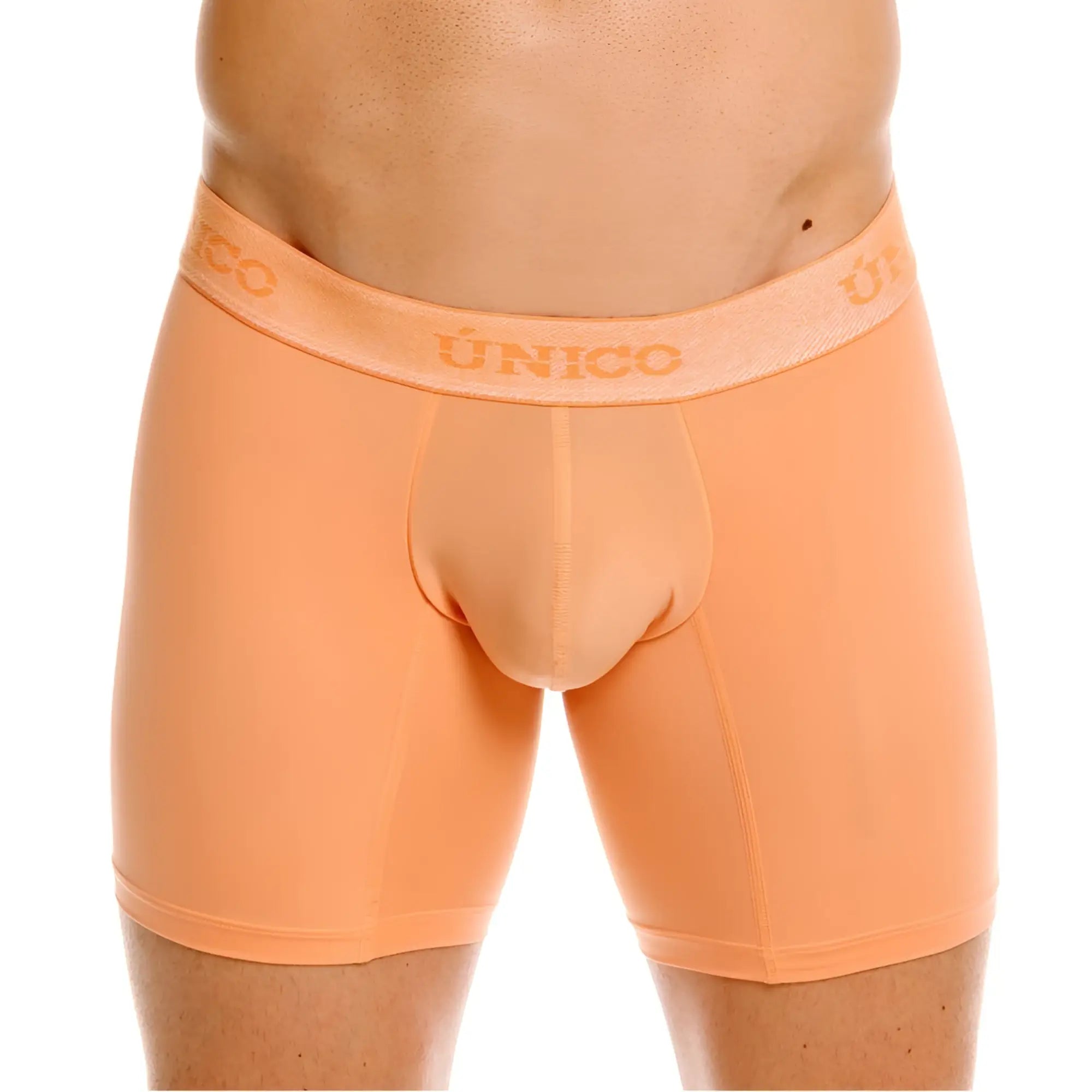 Unico 26040100222 classic boxer briefs in apricot with supportive pouch and elastic waistband for essential comfort