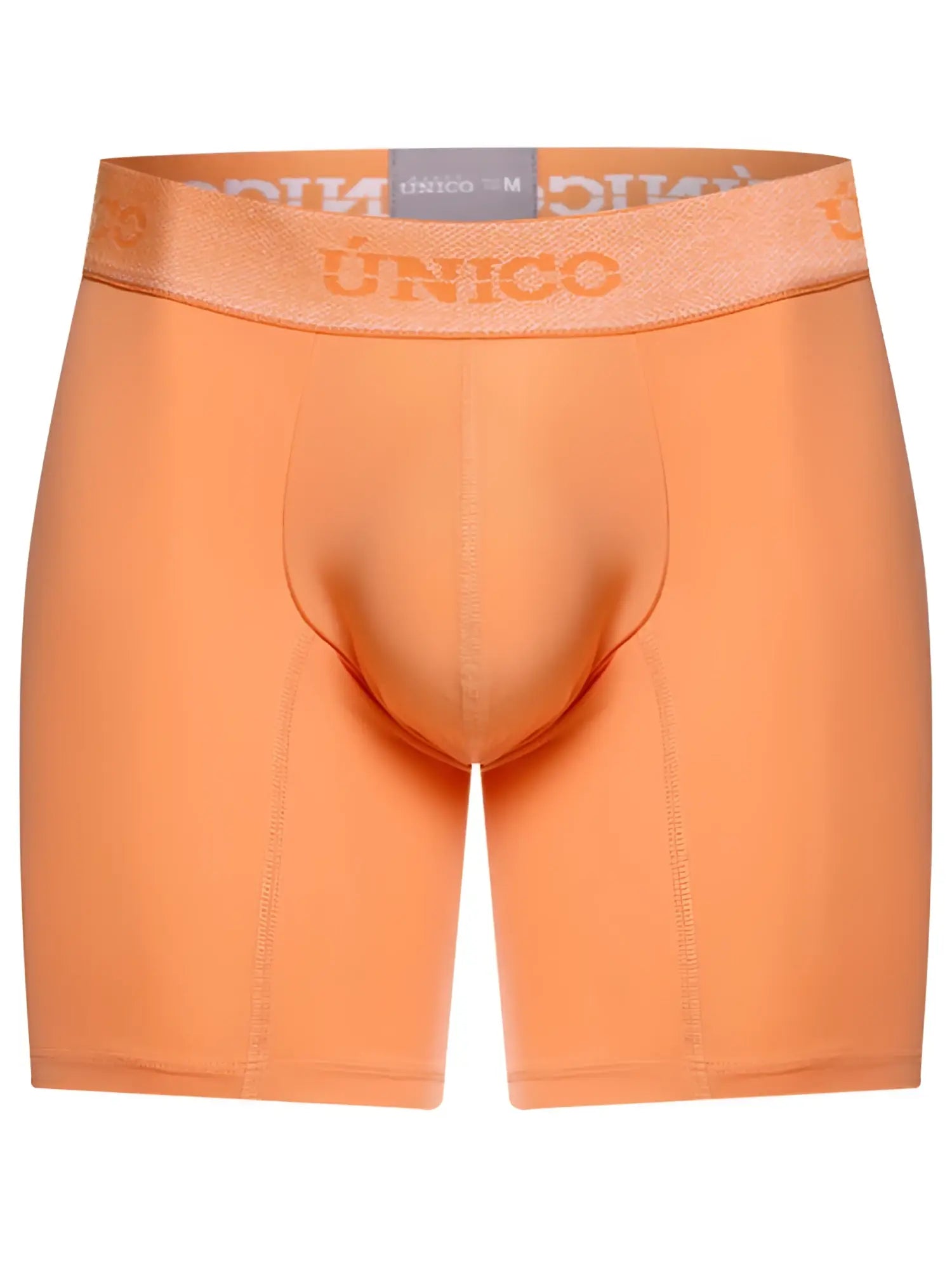 Orange unico men’s classic boxer briefs in apricot with matching elastic waistband featuring brand logo