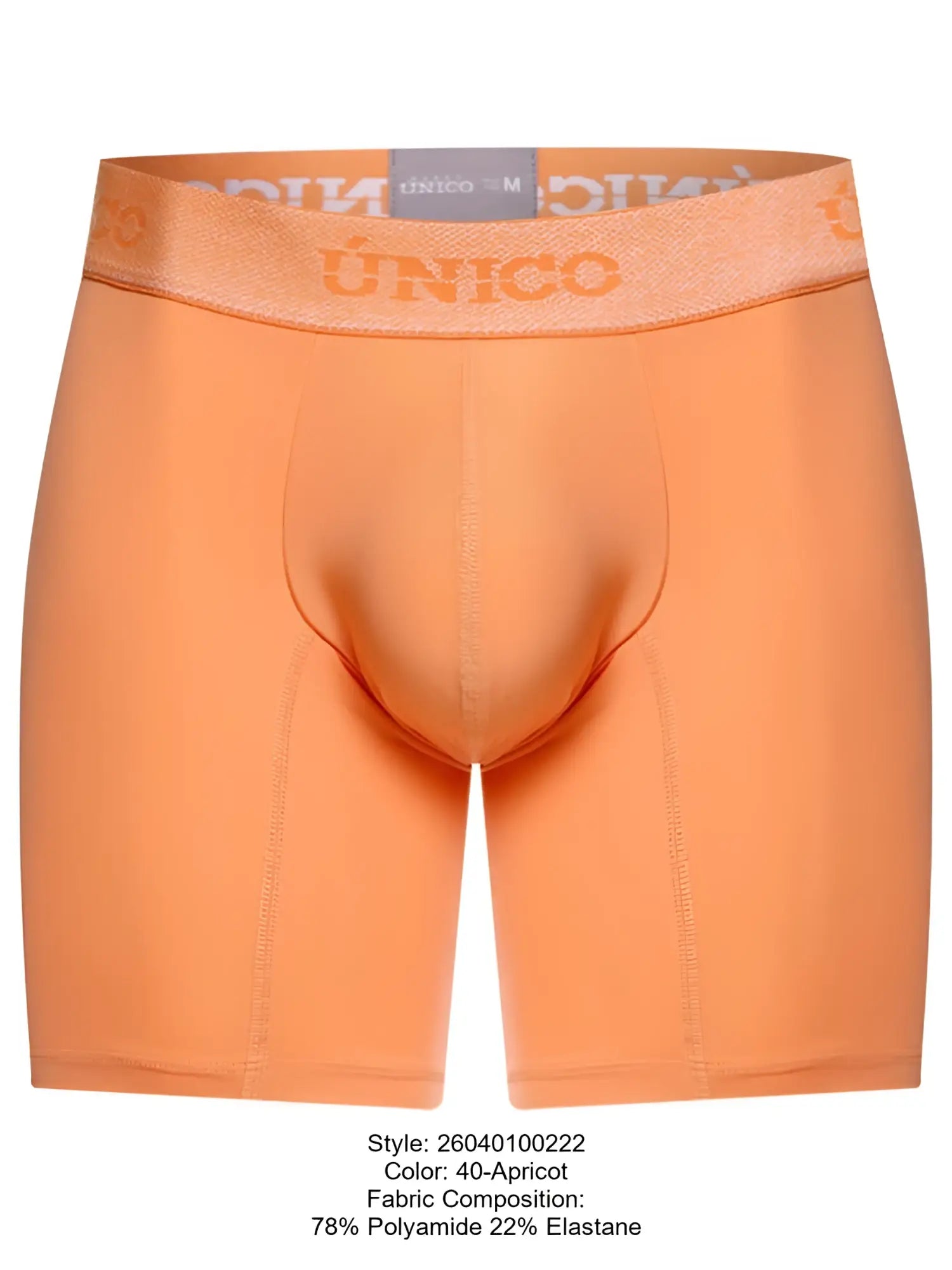 Orange unico men’s boxer briefs in apricot made of 78% polyamide 22% elastane for essential comfort wear