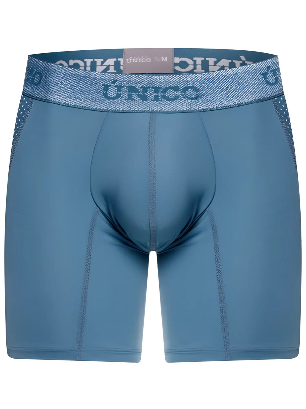 Blue unico 26040100227 classic boxer briefs with textured waistband and perforated side panels for premium comfort