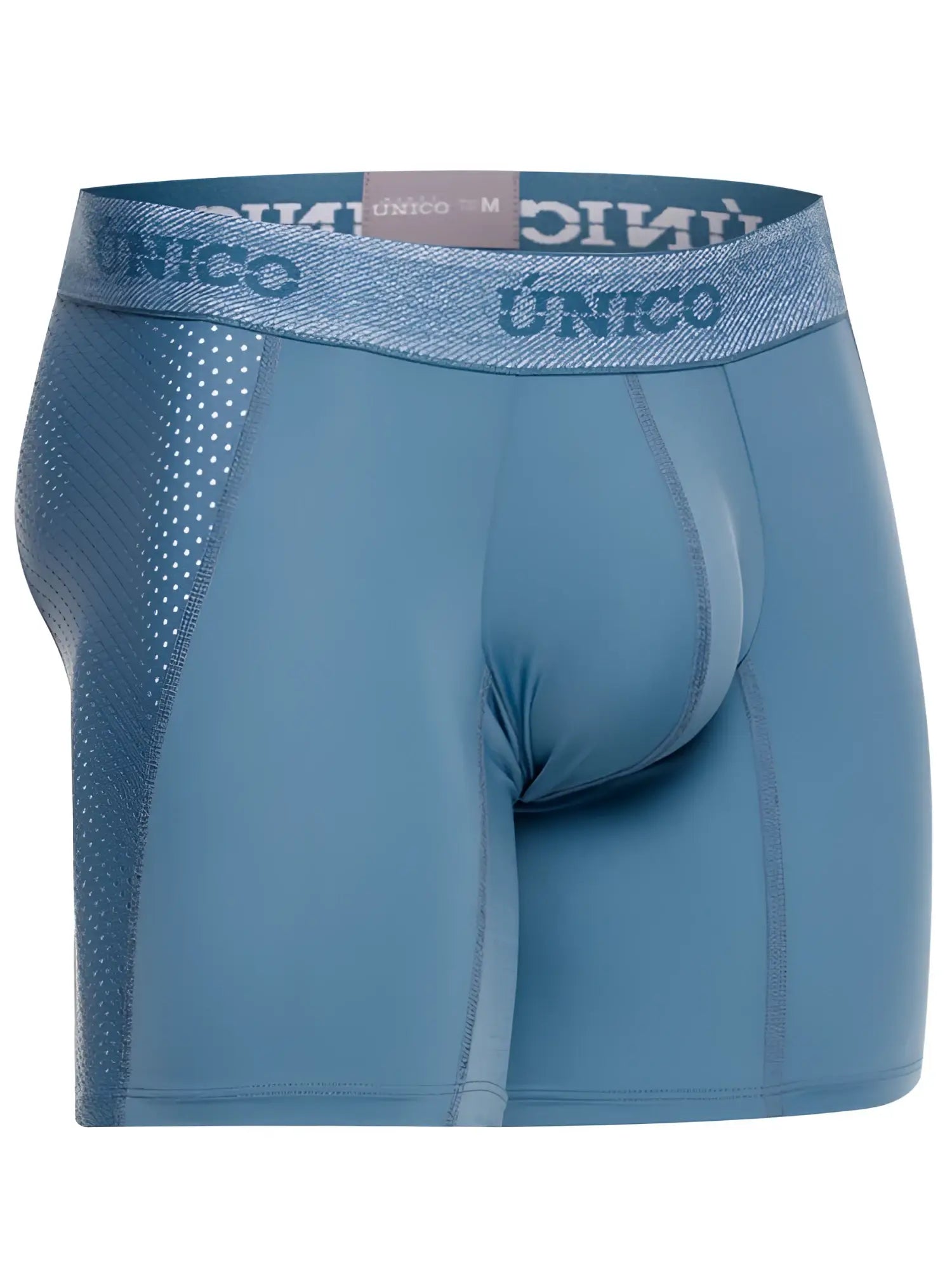 Light blue único 26040100227 classic boxer briefs with perforated side panel and elastic waistband for premium comfort