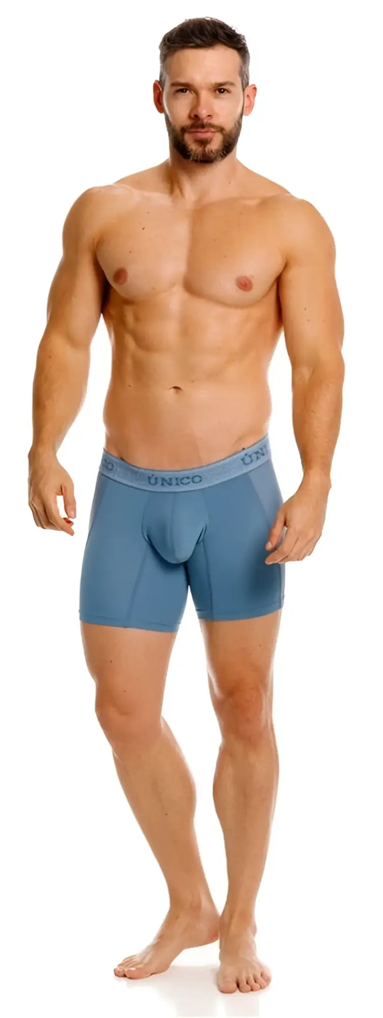 Blue unico men’s boxer briefs with supportive design and elastic waistband for premium comfort and fit