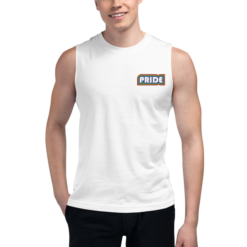 Maris Equi Men's Rainbow Pride Embroidered Muscle Shirt