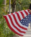 A frayed-edge usa flag canga beach towel in red white and blue perfect as a sarong or pareo