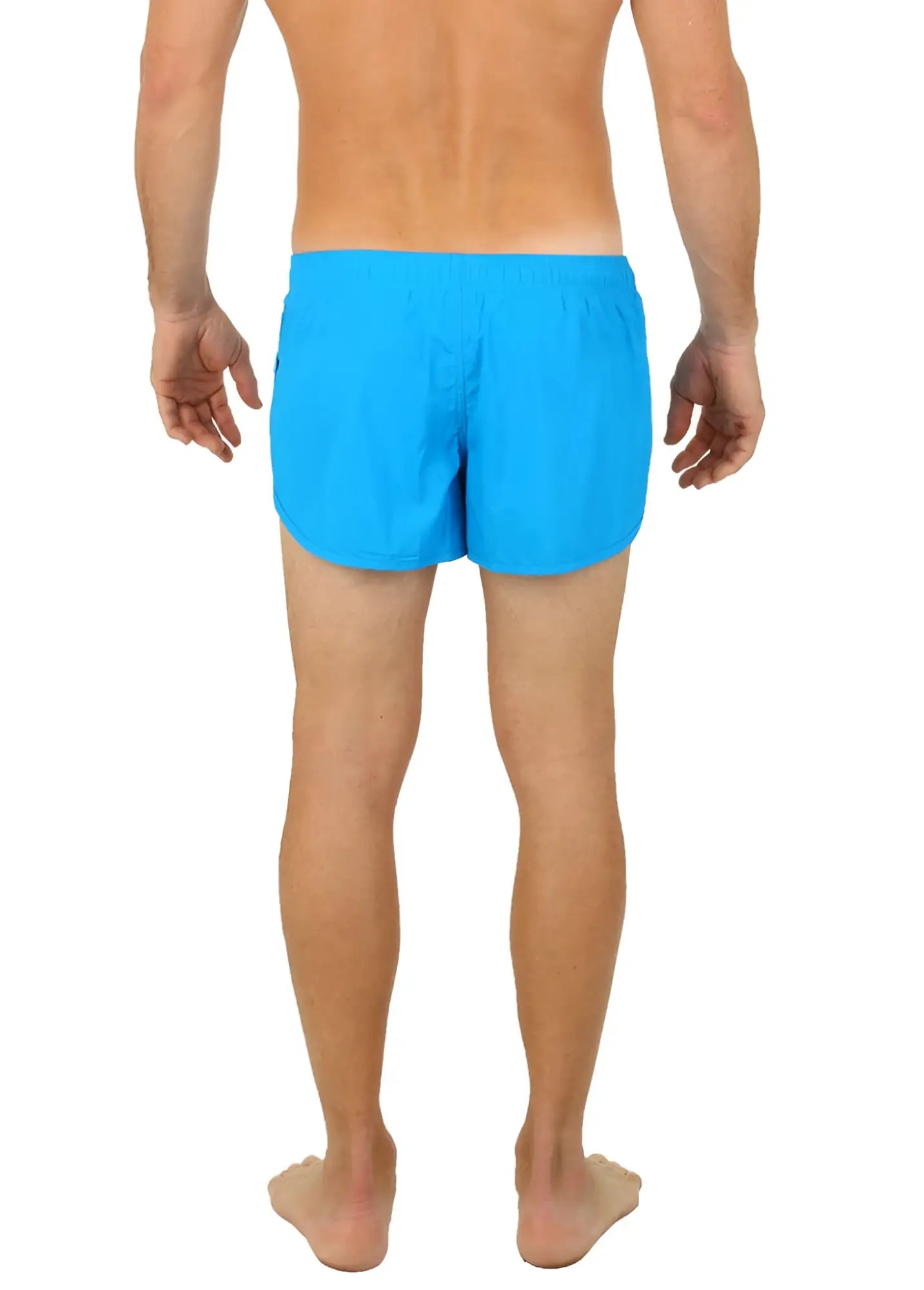 Uzzi running short bright blue swim trunks with simple solid design perfect for swimming and beachwear