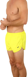 Uzzi running short bright yellow athletic shorts with side slit and elastic waistband for comfortable running