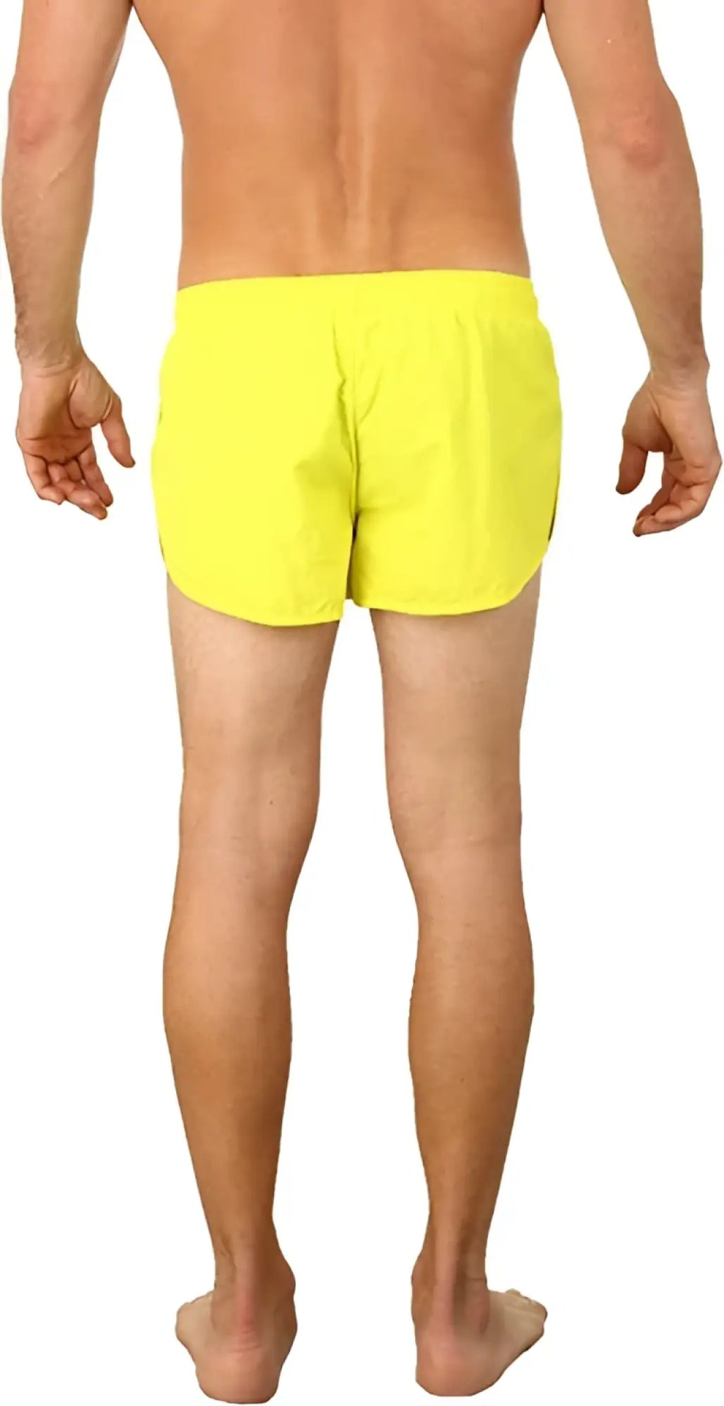 Uzzi running short bright yellow swim trunks designed for lightweight quick-drying performance