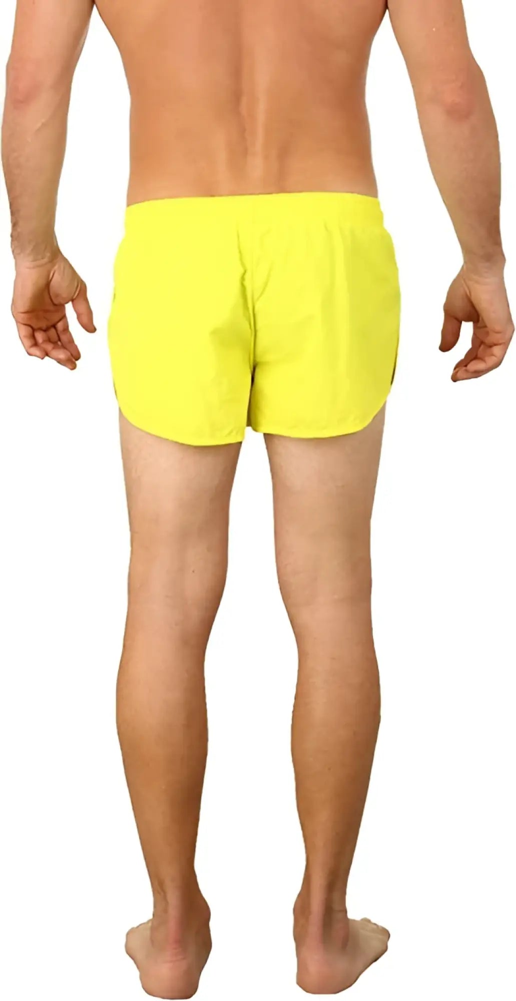 Uzzi running short bright yellow swim trunks designed for lightweight quick-drying performance