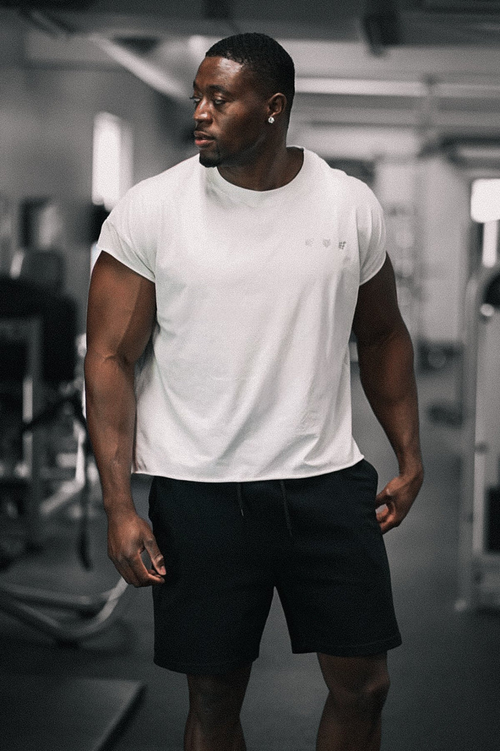 Camiseta corta extragrande con corte sin rematar Jed North - Blanca