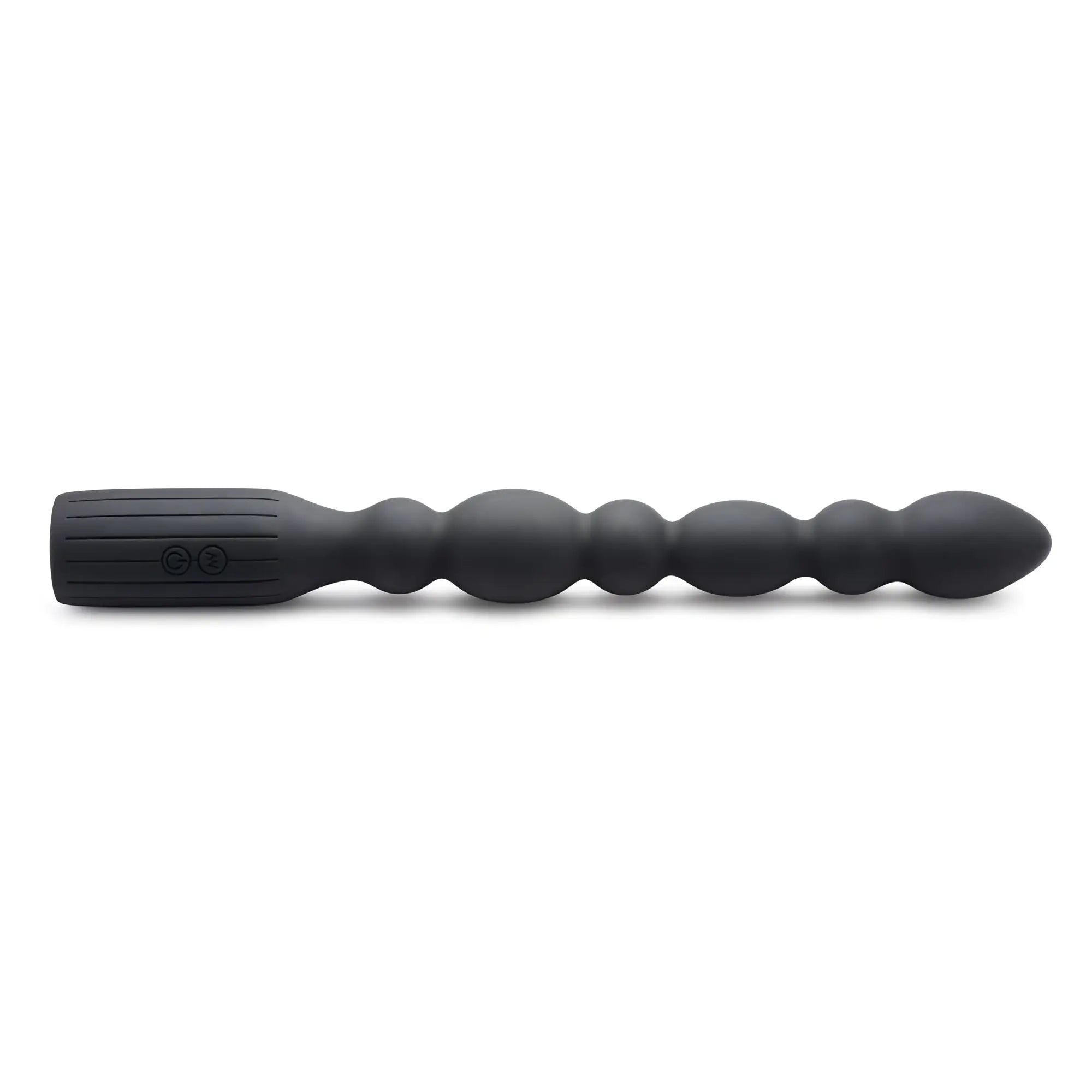 Black silicone viper beads premium dual motor anal beads vibrator with textured grip and segmented rounded body