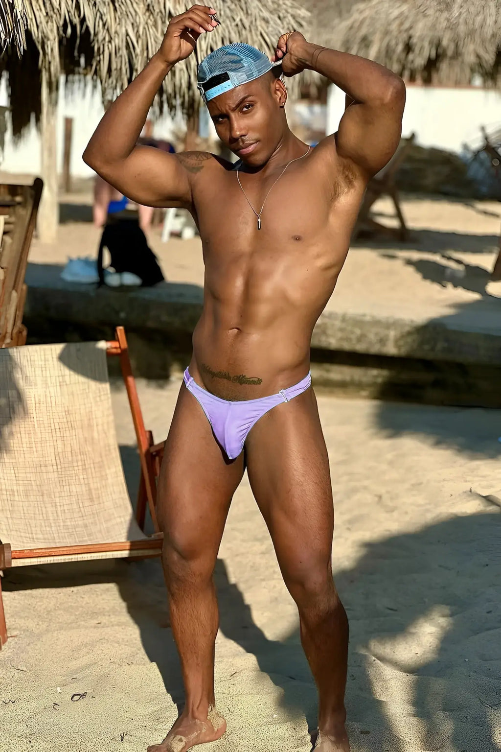 Lavender voyage low-cut swim bikini briefs for men with a snug fit and minimal design ideal for swimming