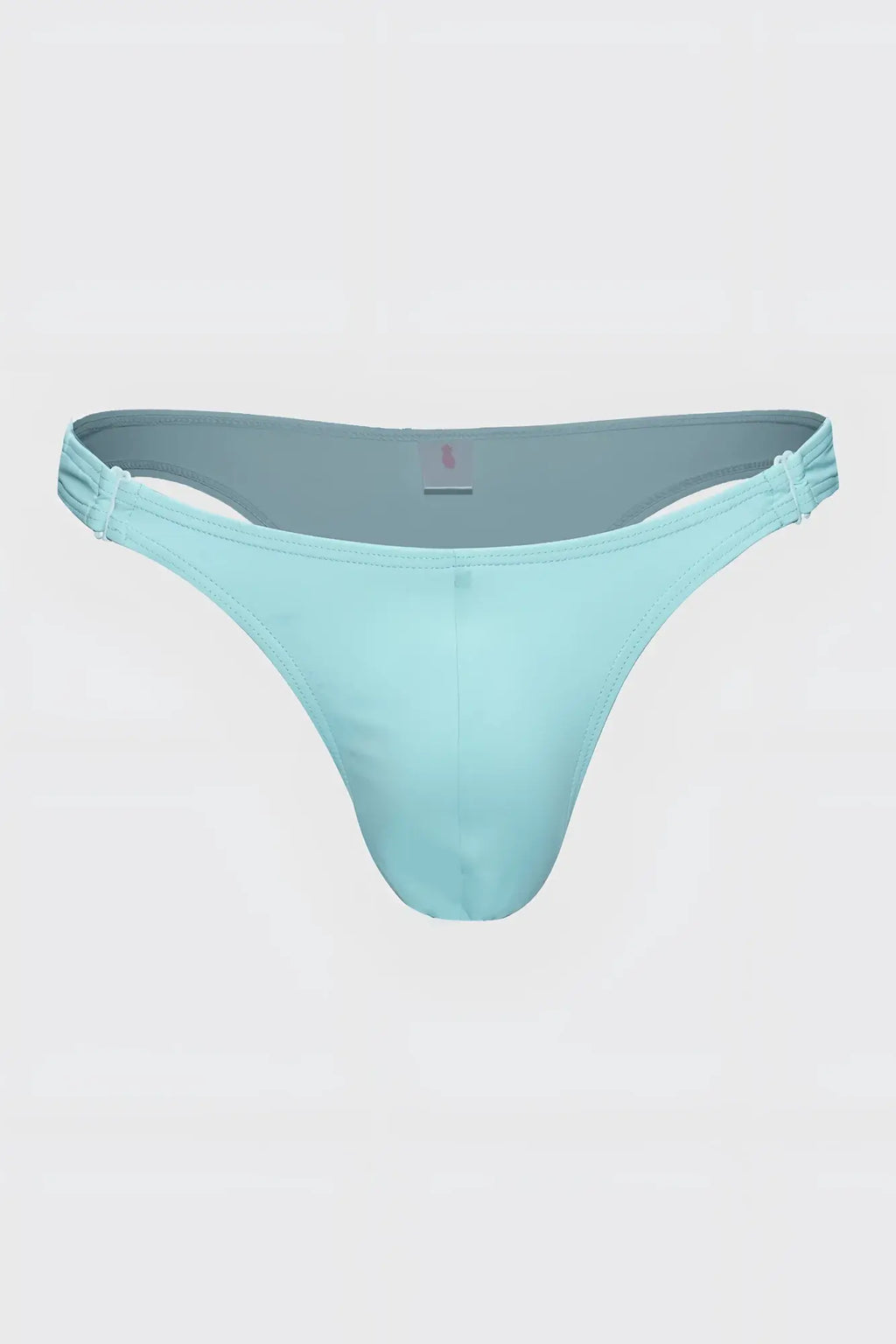 Voyage low-cut swim bikini briefs for men in light blue with smooth texture and elastic side straps