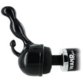 Wand Essentials Prostate Wand Attachment: black, dual-pronged silicone attachment for a wand massager.