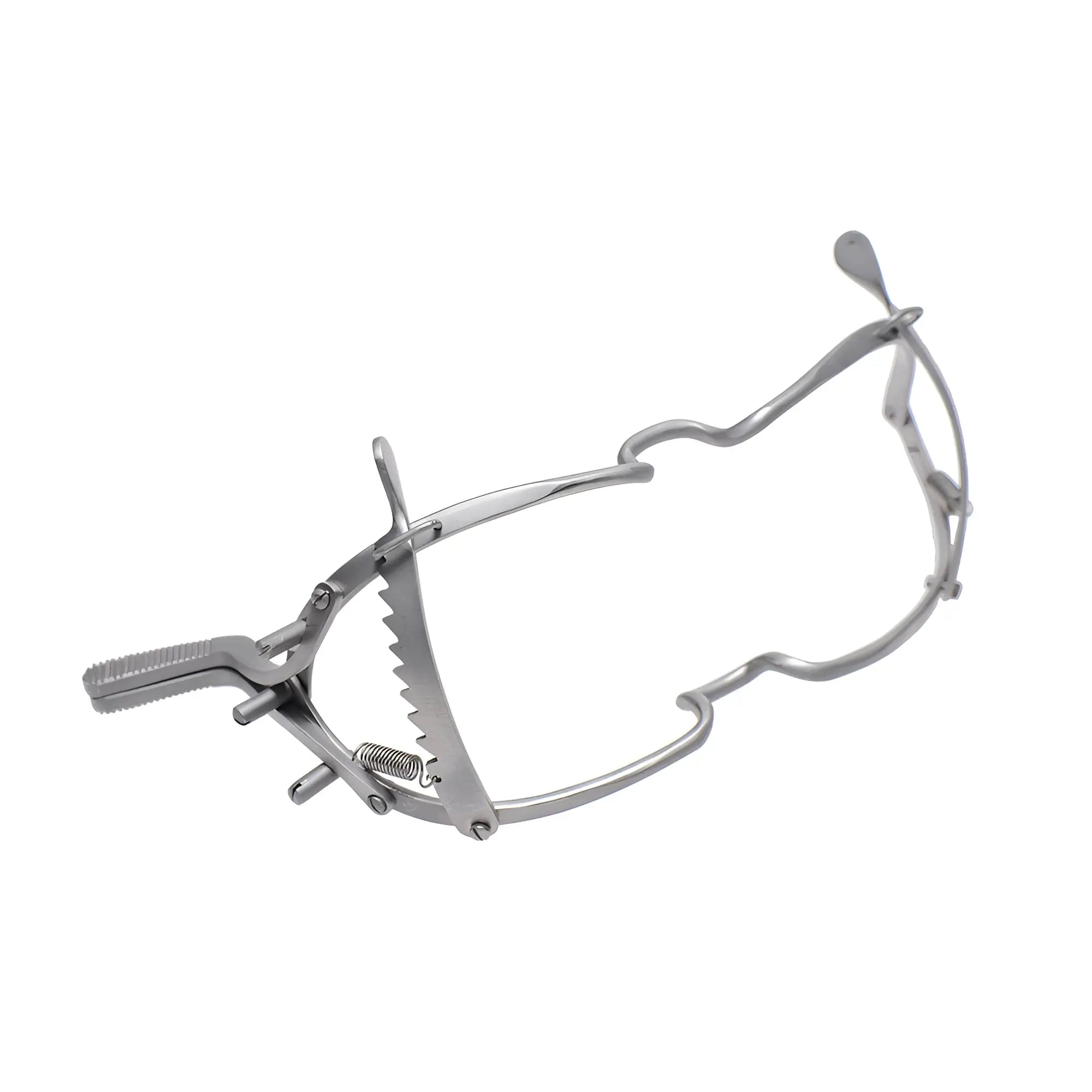 Whitehead ratchet mouth gag stainless steel with serrated handle and spring mechanism for medical use