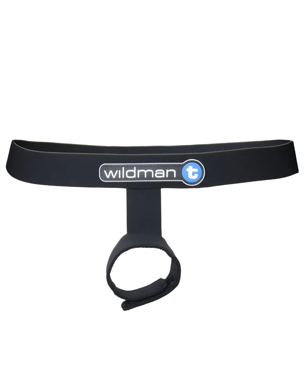 Black WildmanT ball lifter sport strap with waistband, central vertical support, and adjustable circular sling.