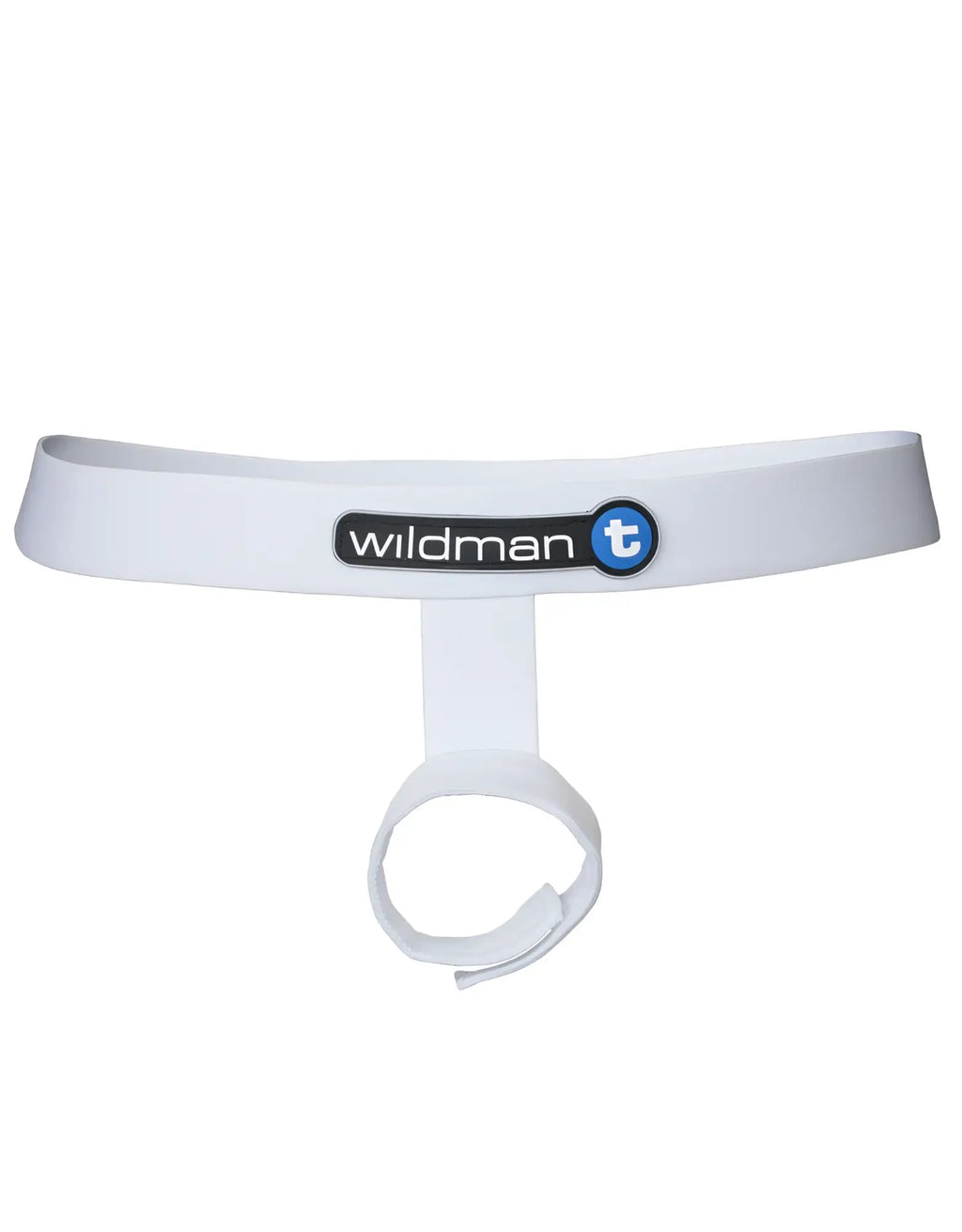 White WildmanT Ball Lifter Sport Protruder featuring a white elastic waistband with a branded logo and adjustable ring.
