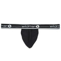 Black WildmanT strapless jockstrap featuring a prominent contoured pouch and logo-branded elastic waistband.