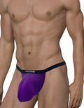 WildmanT purple modal micro thong with a prominent pouch and black elastic waistband featuring the brand logo.
