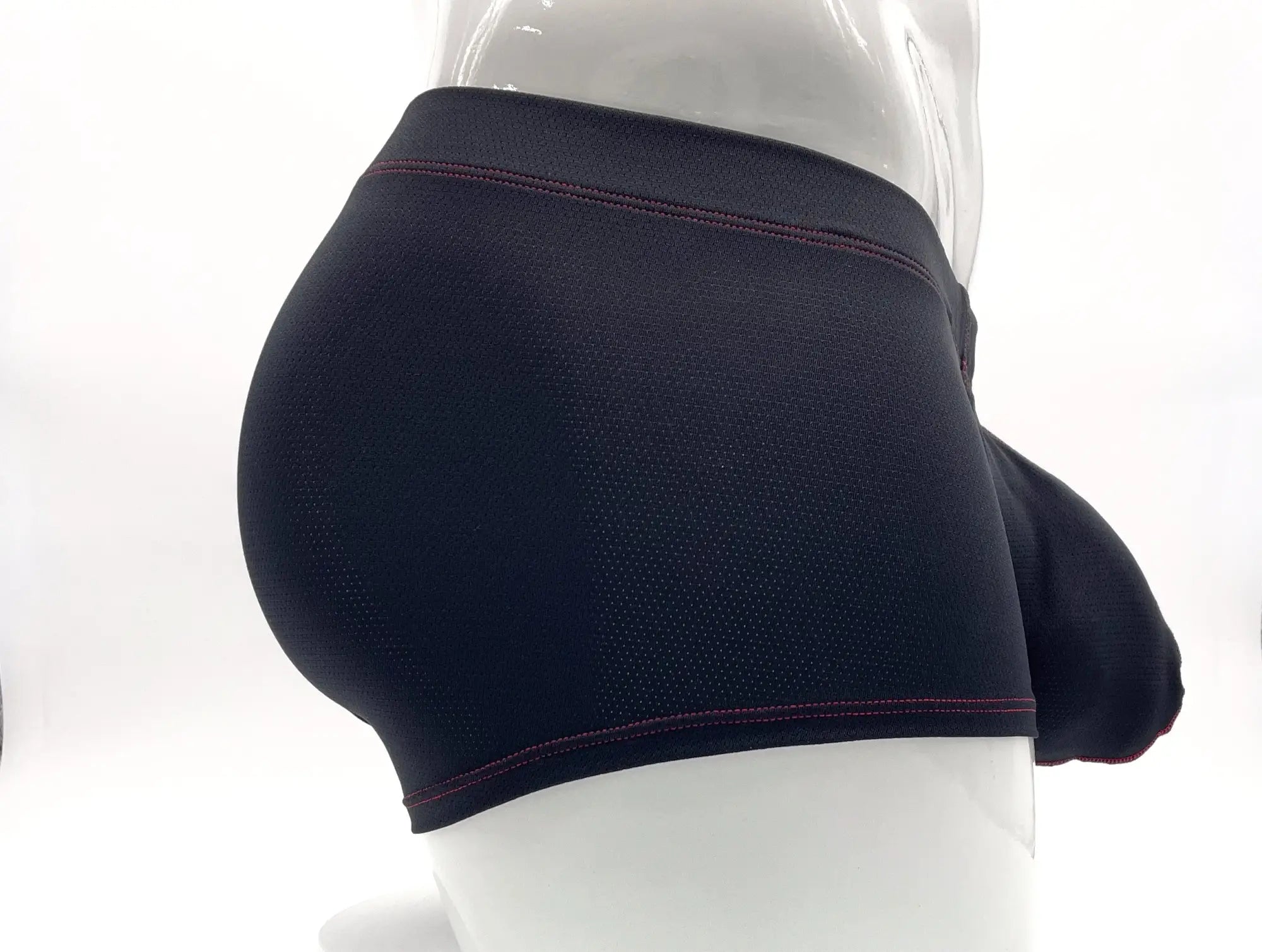 Stitch Big Boy black boxer brief with a contoured pouch, textured fabric, and contrasting red stitching.