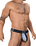 WildmanT gray and black strapless jockstrap with a Big Boy pouch and branded black elastic waistband.