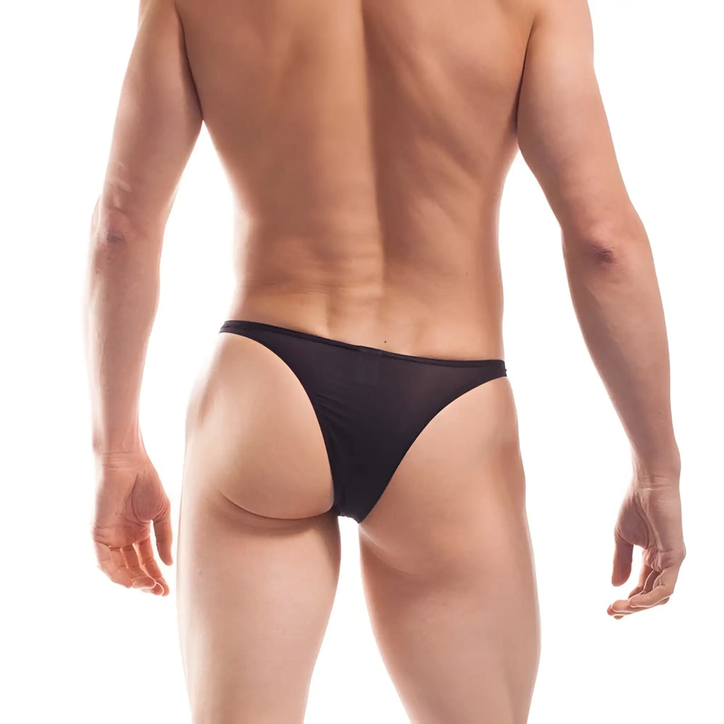 Black mesh thong from Wojoer Beun matte mini push capri bikini swimwear with a sleek form-fitting design size S