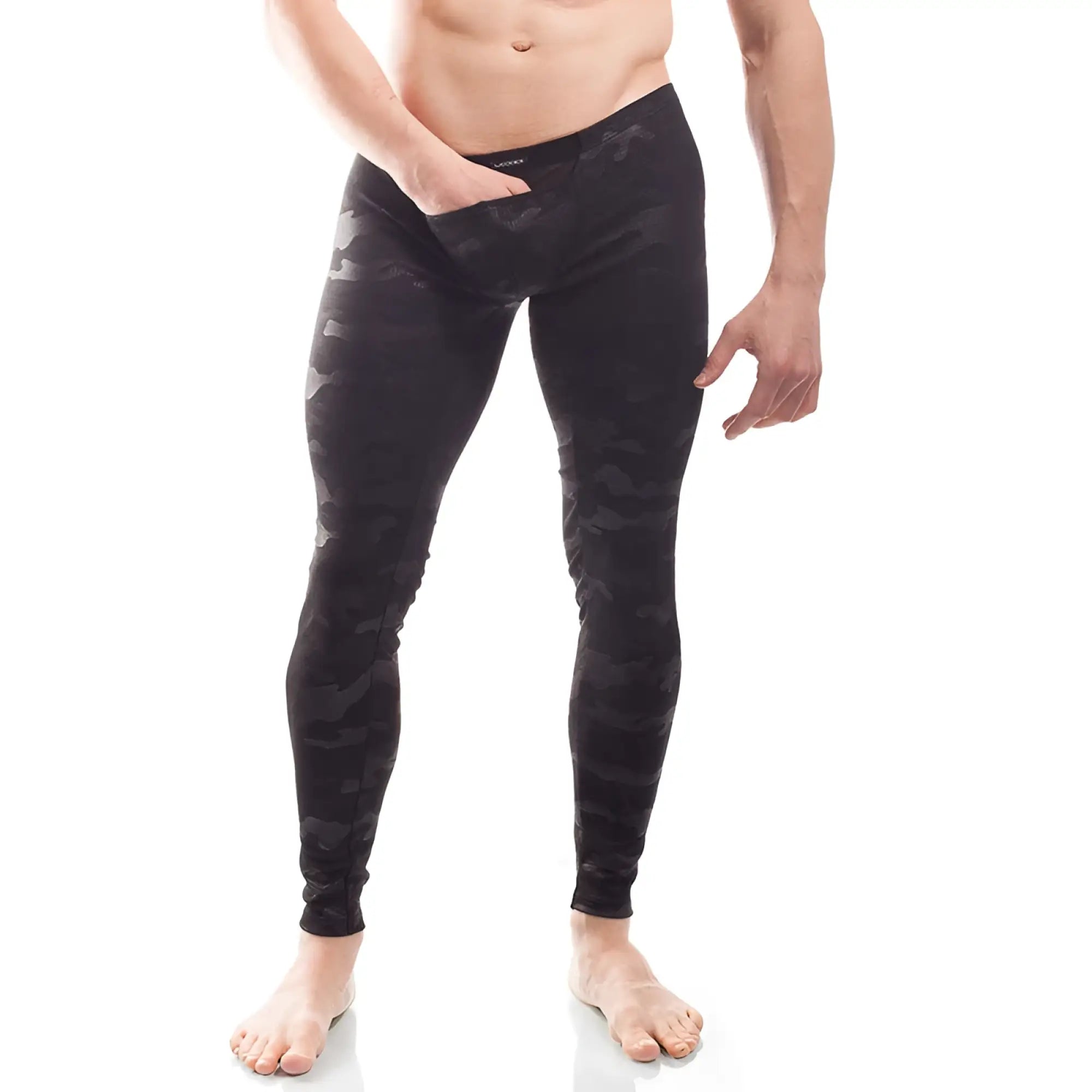 Wojoer black camouflage powernet insert leggings pants xl with snug form-fitting design