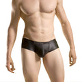 Black leather wojoer wet matte hipster cheeky bikini swimwear with sleek form-fitting design and subtle stitching in size xl