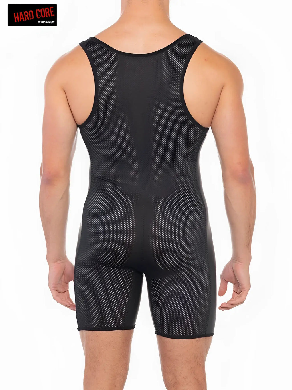 Black mesh x warrior singlet with snug fit and reinforced shoulder straps designed for wrestling performance