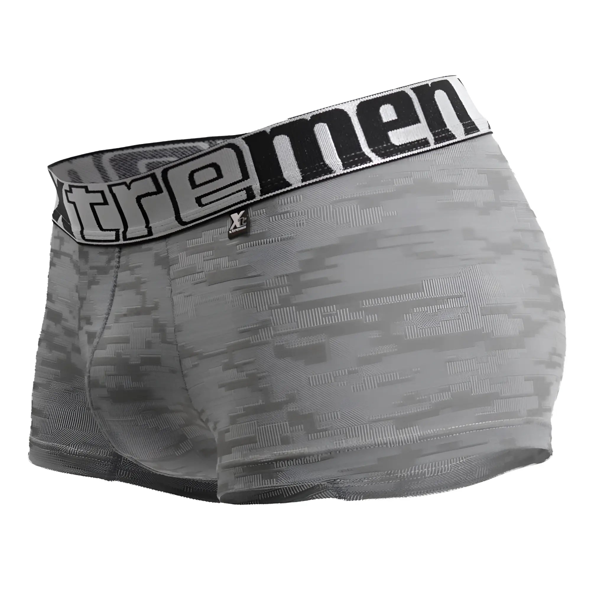 Xtremen 51443c jacquard gray digital camouflage pattern men’s boxer briefs with black and white extremen waistband