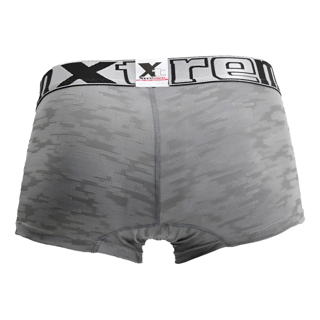 Gray camouflage jacquard boxer briefs with black and white xtreme waistband color gray model 51443c