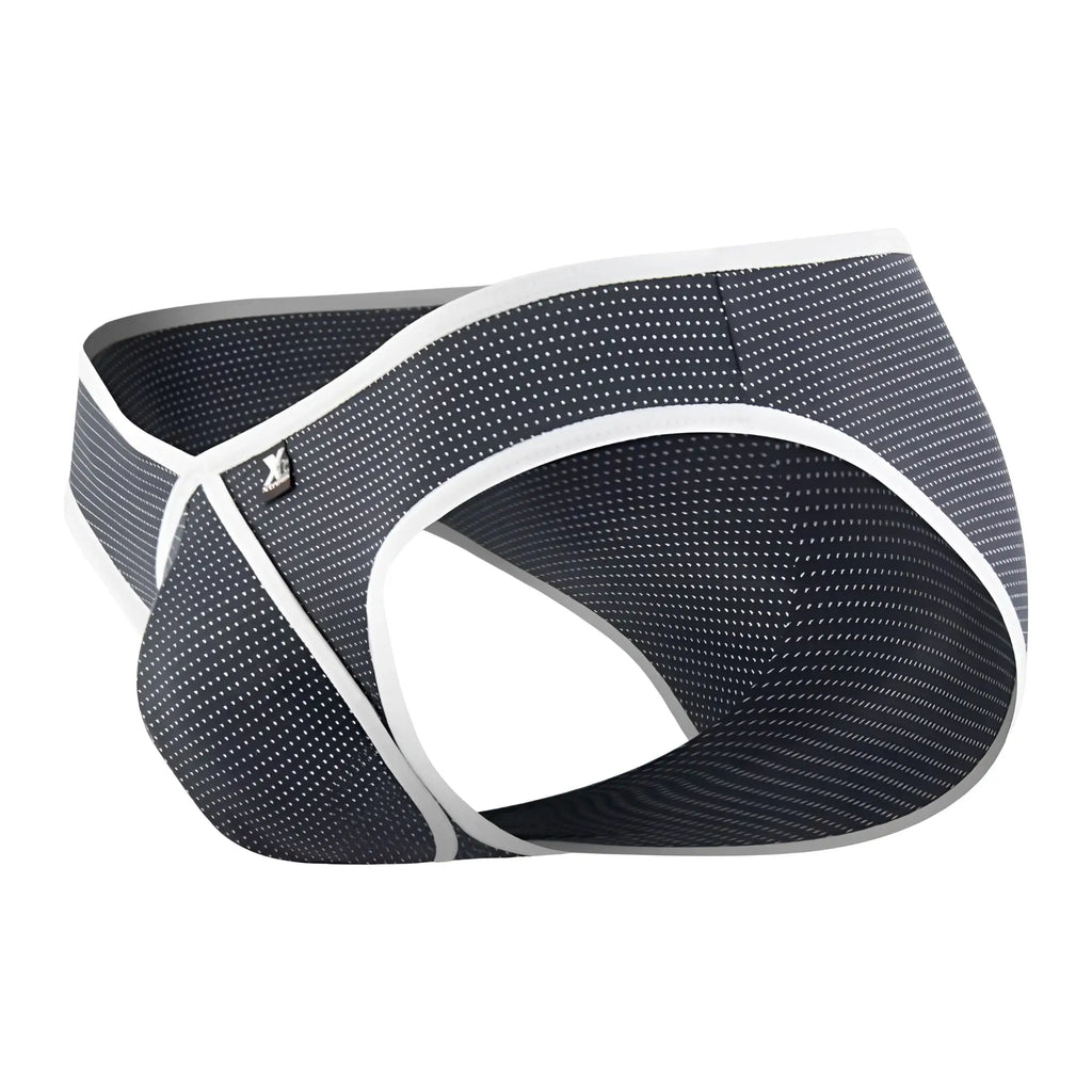 Xtremen 91021x microfiber briefs gray with black and white patterned textured breathable fabric design