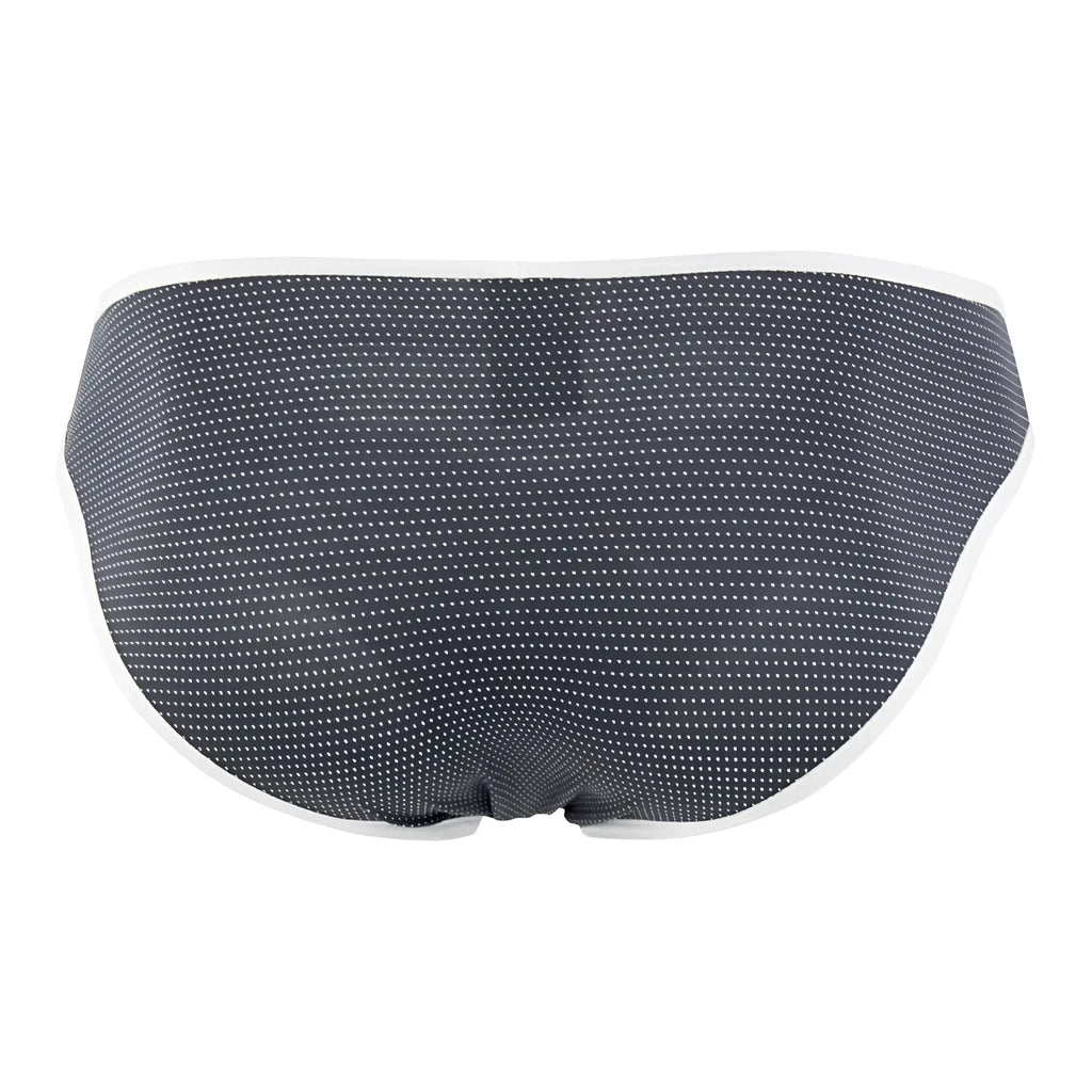 Xtremen 91021X gray microfiber briefs with subtle white dot pattern and contrasting white waistband trim