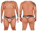 Transparent pink mesh thong with black elastic xtremen branded waistband from Xtremen 91091X microfiber thongs