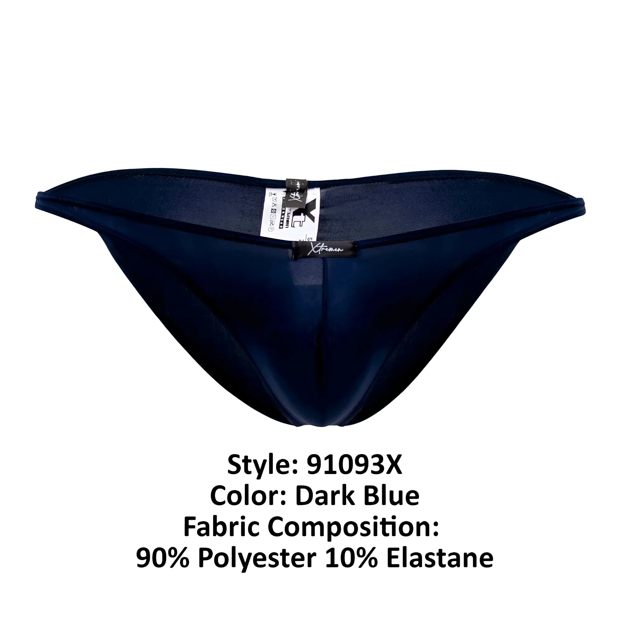 Dark blue xtremen 91093x microfiber bikini thong made of 90% polyester and 10% elastane form-fitting fabric