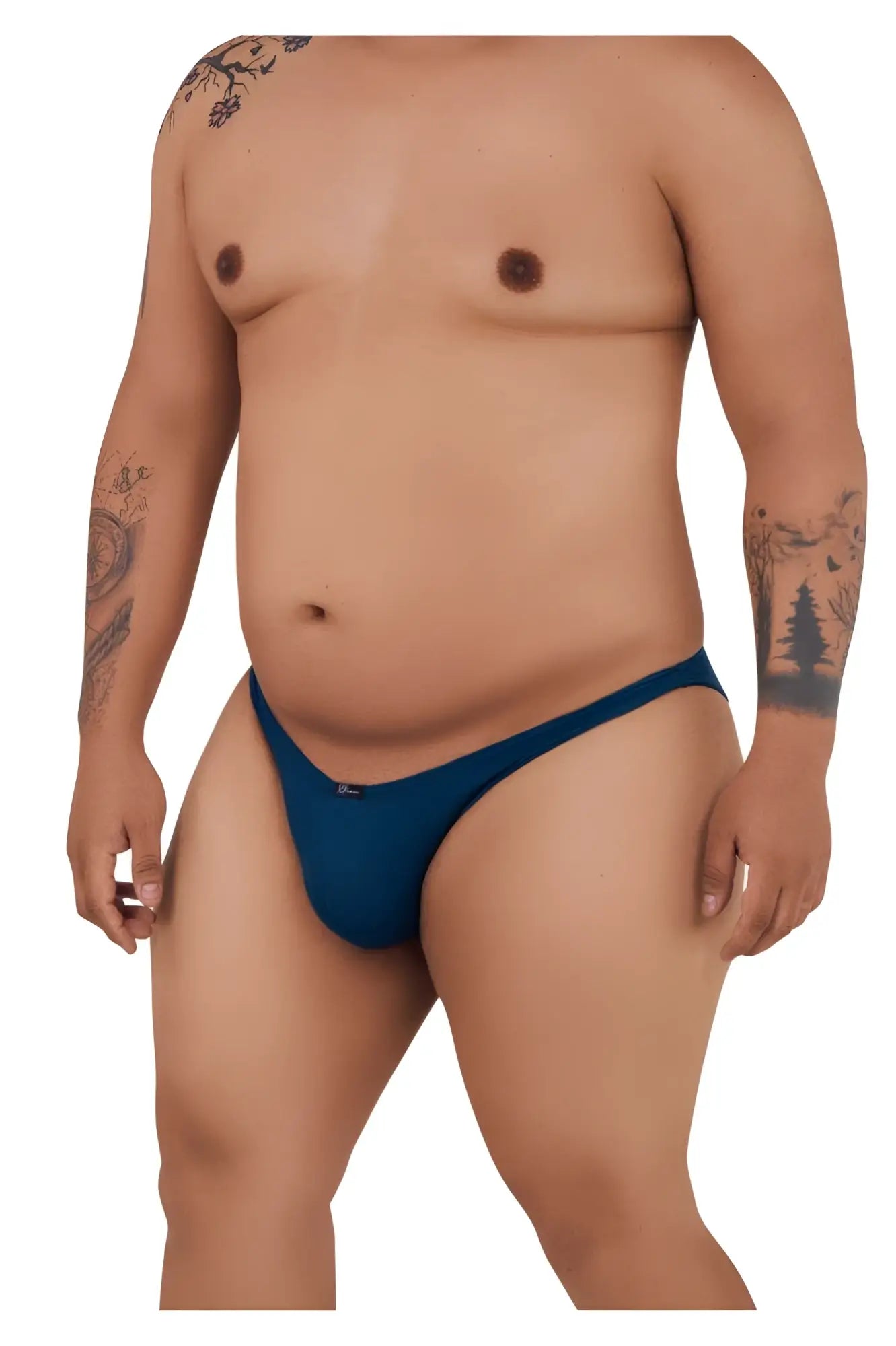 Blue xtremen 91093x microfiber bikini briefs with snug fit and small logo on waistband in petrol color