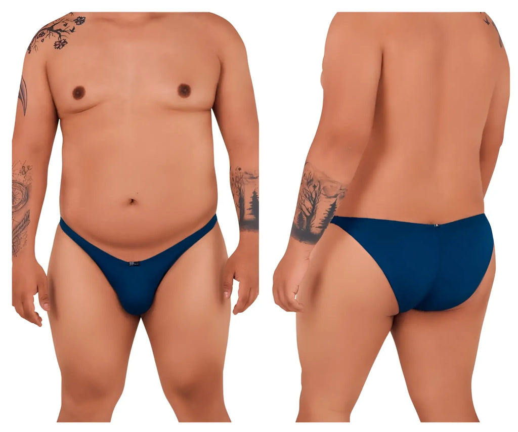 Navy blue Xtremen 91093X microfiber bikini briefs with a smooth form-fitting design and subtle waistband branding
